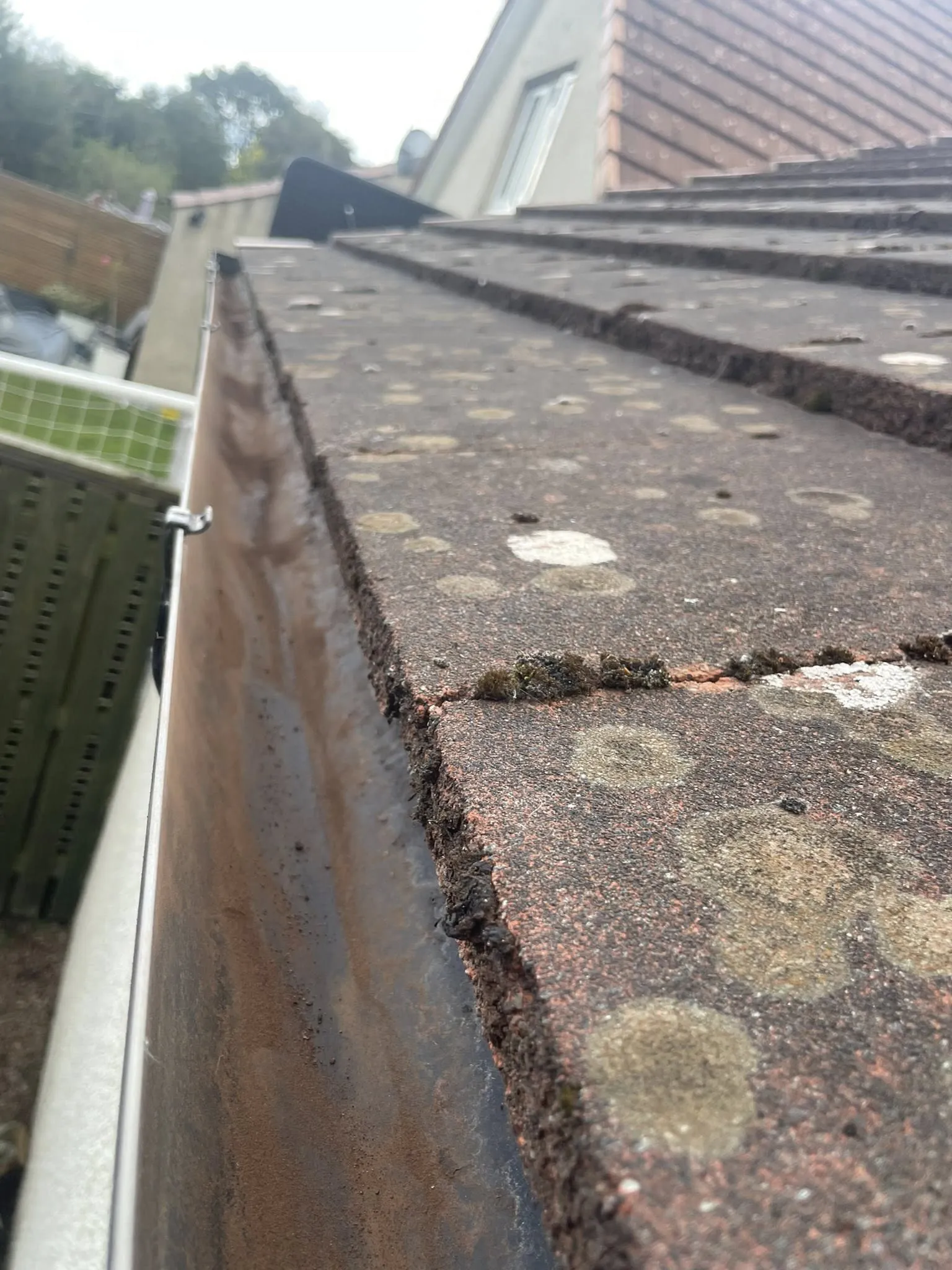 Residential gutters after professional cleaning in Fife — clear and flowing